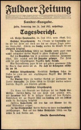 Ausgabe vom Donnerstag, den 24. Juni 1915.