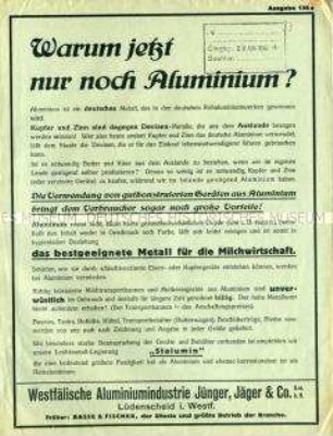 Warum jetzt nur noch Aluminium?