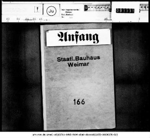 Schriftwechsel von Walter Gropius mit Oberstudienrat Dr. [Ernst Julius Wilhelm] Rößle in Weimar über die Ausarbeitung von Konzeptionen zur künstlerischen Schule