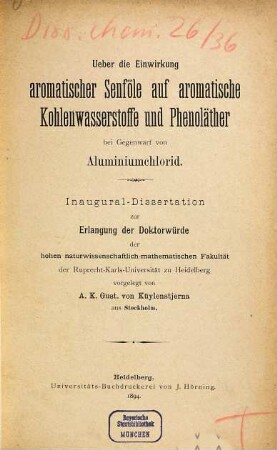 Ueber die Einwirkung aromatischer Senföle auf aromatische Kohlenwasserstoffe und Phenoläther bei Gegenwart von Aluminiumchlorid