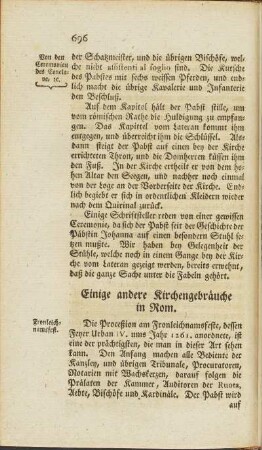 Einige andere Kirchengebräuche in Rom.
