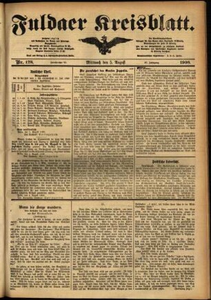 Ausgabe vom Mittwoch, den 05. August 1908.