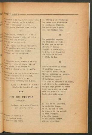 Fin de fiesta : (Tango)