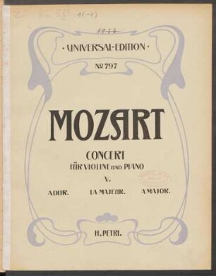 Concert für Violine und Piano : [Köchel-Verz. No. 219]