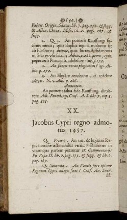 XX. Jacobus Cypri regno admotus 1457.
