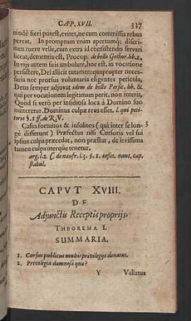 Caput XVIII. De adjunctis receptis proprijs.