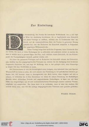 Zur Einleitung