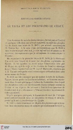 3.Ser. 5.1894: Nouvelles observations sur le Tafla et les phosphates de chaux