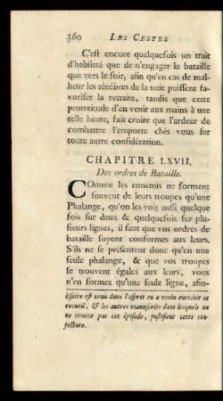 Chapitre LXVII. Des ordres de Bataille