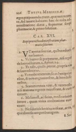 Cap. XVI. Scopi pro recta administratione pharmaciae solutiae.