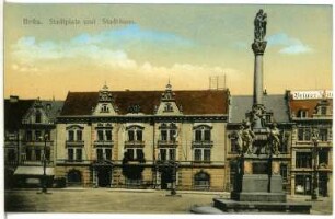Brüx. Stadtplatz und Stadthaus