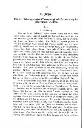 III. Abschnitt. Von der Inhaltsgleichheit und Verwandlung der geradlinigen Figuren.