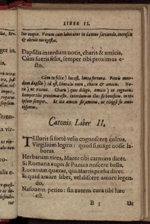 Catonis Liber II.