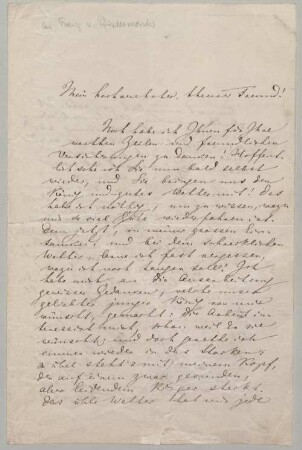 Richard Wagner (1813-1883) Autographen: Brief von Richard Wagner an Franz Seraph von Pfistermeister - BSB Autogr.Cim. Wagner, Richard.61