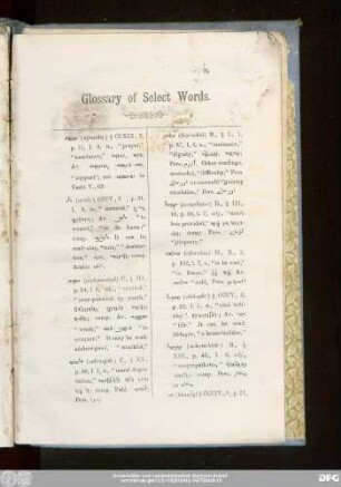 Glossary of Select Words.