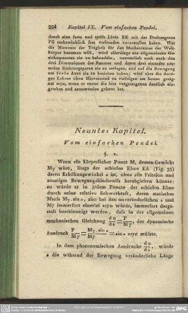 Neuntes Kapitel. Vom einfachen Pendel