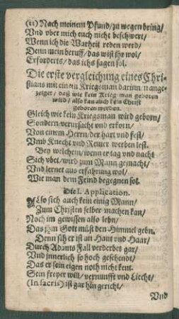 Die erste vergleichung eines Christians mit einem Kriegsman ... - Die V. ...