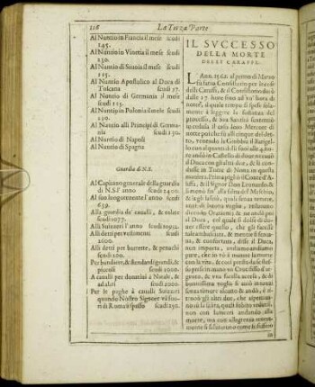 Il Successo Della Morte Delli Caraffi.