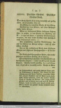 XXXXVII. Physischer Christus. Physisches Christus-Reich