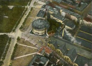 Leipzig: Rossplatz mit Panorama ; aufgenommen im Parseval III am 29. Juni 1909