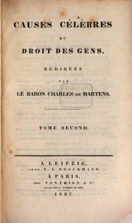 Causes célèbres du droit des gens, 2