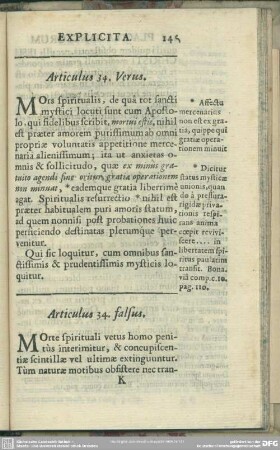 Articulus 34. verus [& falsus]