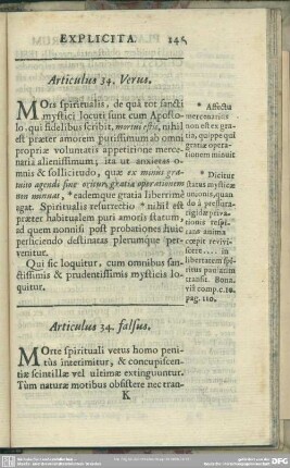 Articulus 34. verus [& falsus]
