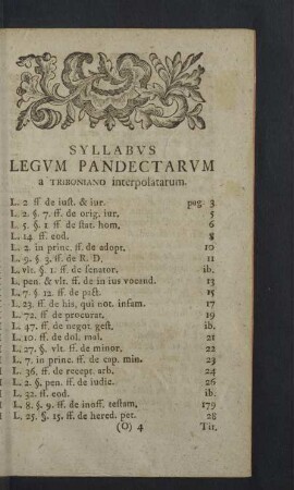 Syllabus legum Pandectarum