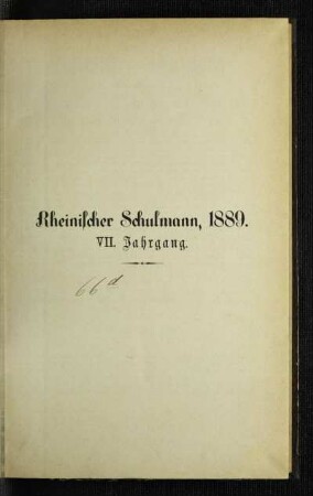7: Rheinischer Schulmann - 7.1889