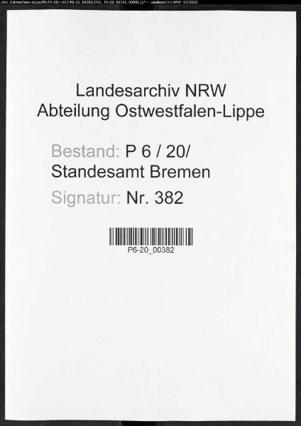 Sterberegister Standesamt Bremen