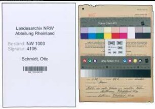 Entnazifizierung Otto Schmidt , geb. 28.11.1888 (Schmiedemeister)
