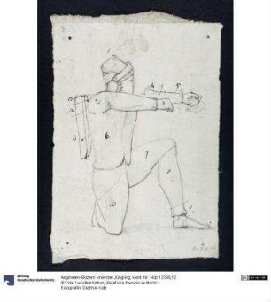 Aegineten-Skizzen: kniender Jüngling