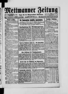 Mettmanner Zeitung. 1919-1940