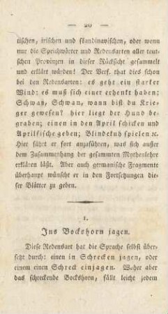 1. Ins Bockshorn jagen.