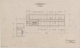 Gsaenger, Gustav; Lenggries (Bayern); Hotelneubau Lamprechtshaus - Vorprojekt (Grundriss OG)