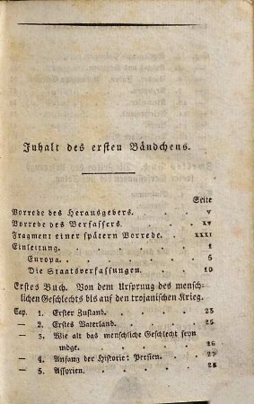 Johannes von Müllers sämmtliche Werke, 1. Vierundzwanzig Bücher allgemeiner Geschichten, besonders der europäischen Menschheit ; Bd. 1