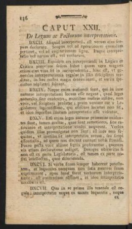 Caput XXII. De Legum ac Pactorum interpretatione.