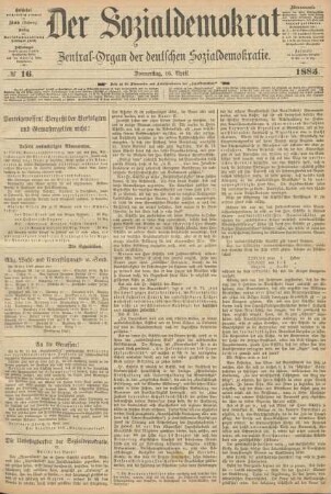 No 16. Donnerstag, 16. April 1885.