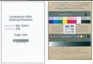 Entnazifizierung Elsa Vogel , geb. 23.07.1907 (Saengerin)