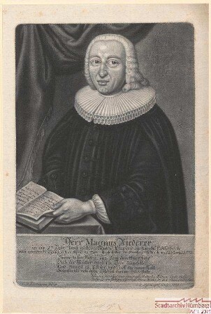 Magnus Riederer, Pfarrer zu Kirchrüsselbach; geb. 6. April 1718; gest. 22. März 1773