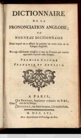 Vol. 1: François Et Anglois