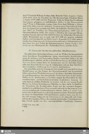 IV. Literarische Quellen des sächsischen "Rétablissements"