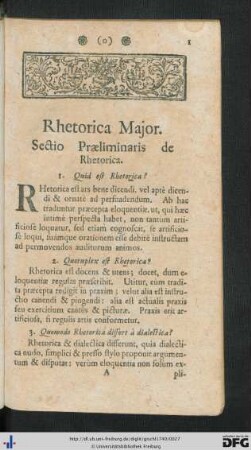 Rhetorica Major.