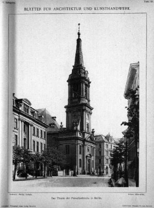 Tafel 32: Der Thurm der Parochialkirche in Berlin