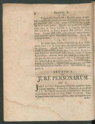 Sectio I. De Iure Personarum.