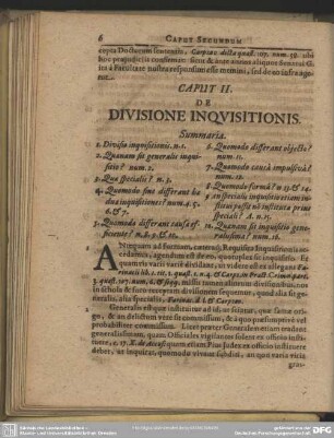 Caput II. De Divisione Inquisitionis