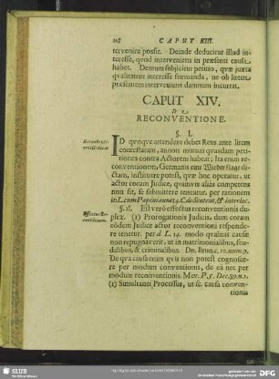 Caput XIV. De Reconventione