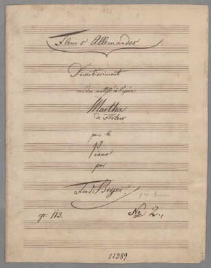 Divertissement sur des motifs de l'opera Martha de Flotow, Klavier, op. 113/2 - BSB Mus.Schott.Ha 12224-2
