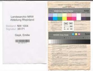 Entnazifizierung Emilie Gayk , geb. 06.04.1897 (Postassistentin)