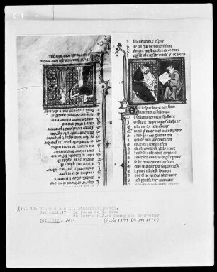 Le Roman de la Rose — Guillaume de Lorris und Jean de Meun als Schreiber
